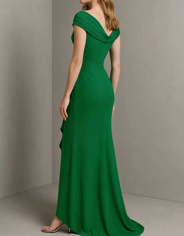 Off-the-Shoulder Ruffle Mermaid Maxi Dress
