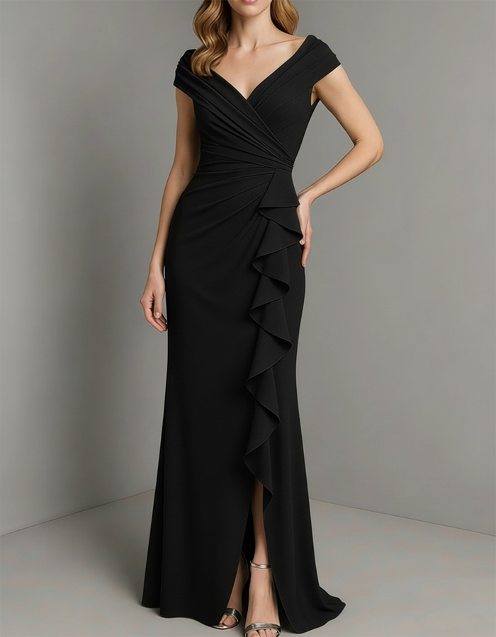 Off-the-Shoulder Ruffle Mermaid Maxi Dress