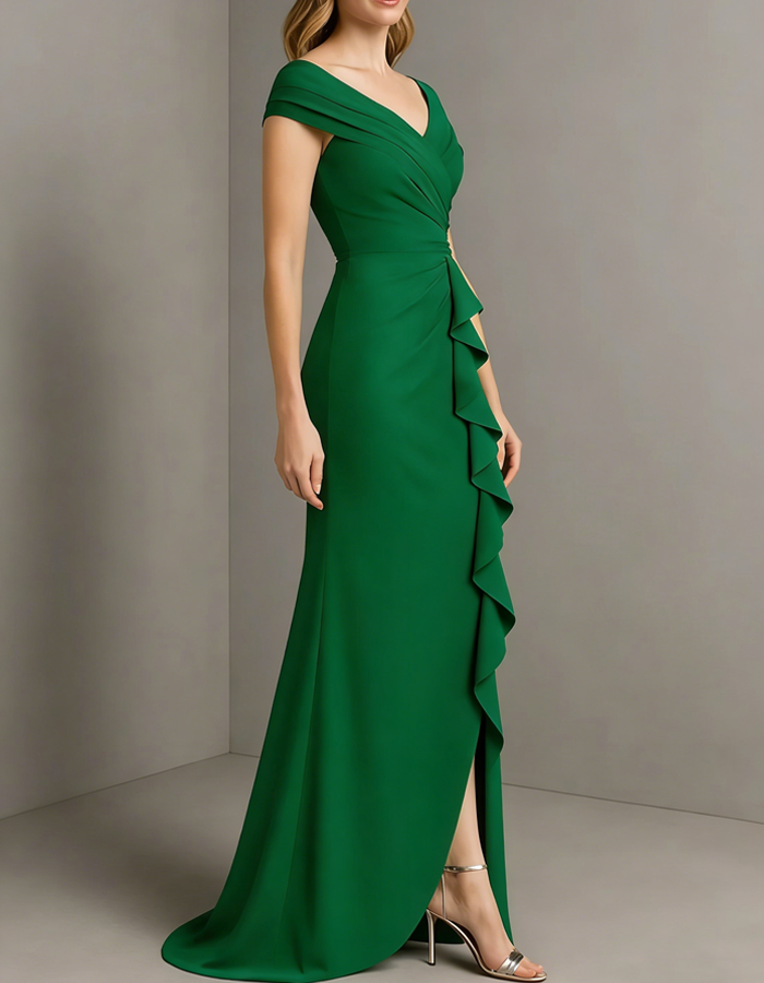 Off-the-Shoulder Ruffle Mermaid Maxi Dress