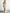 Champagne Colored Printed Satin One Shoulder Fishtail Maxi Dress
