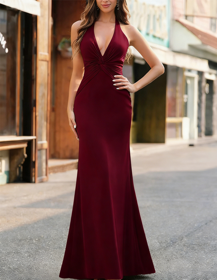 Vestido Maxi Sirena de Satén con Tirantes