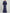 Navy Blue Satin V-Neck Batwing Sleeves Fitted Waist Fishtail Maxi Dress