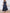Navy Blue Lace Trim V-Neck Mid Length Sleeves Maxi Dress