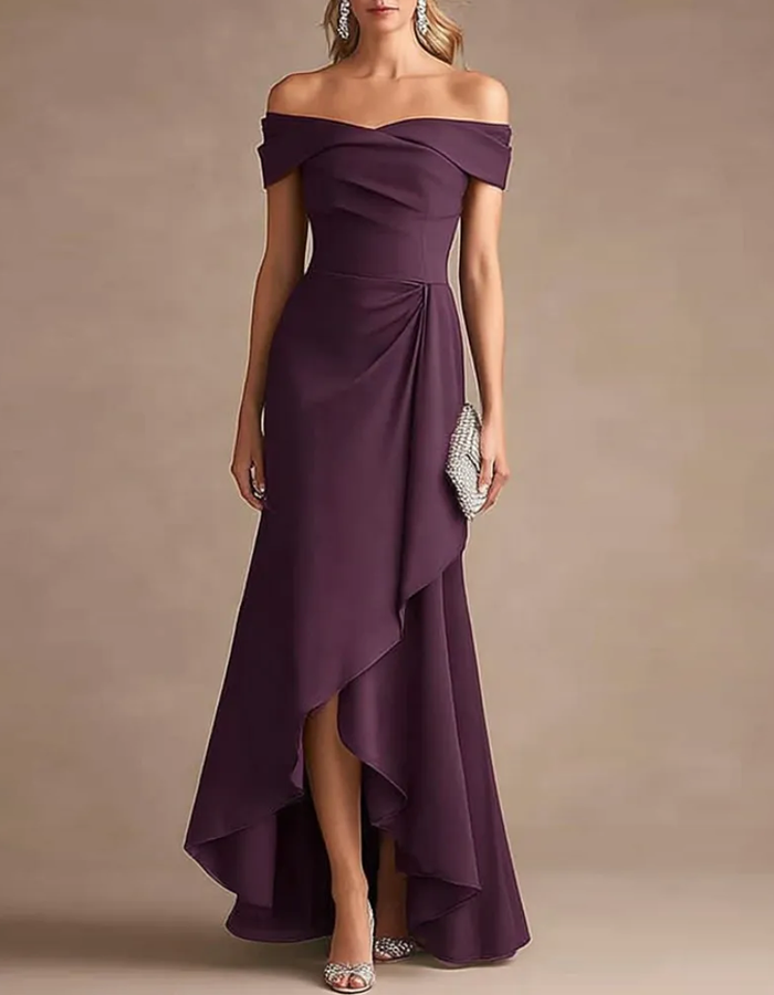 Off-the-shoulder Draped Maxi Dress