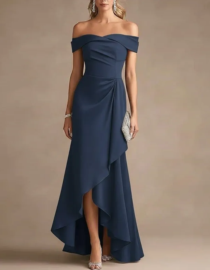 Off-the-shoulder Draped Maxi Dress
