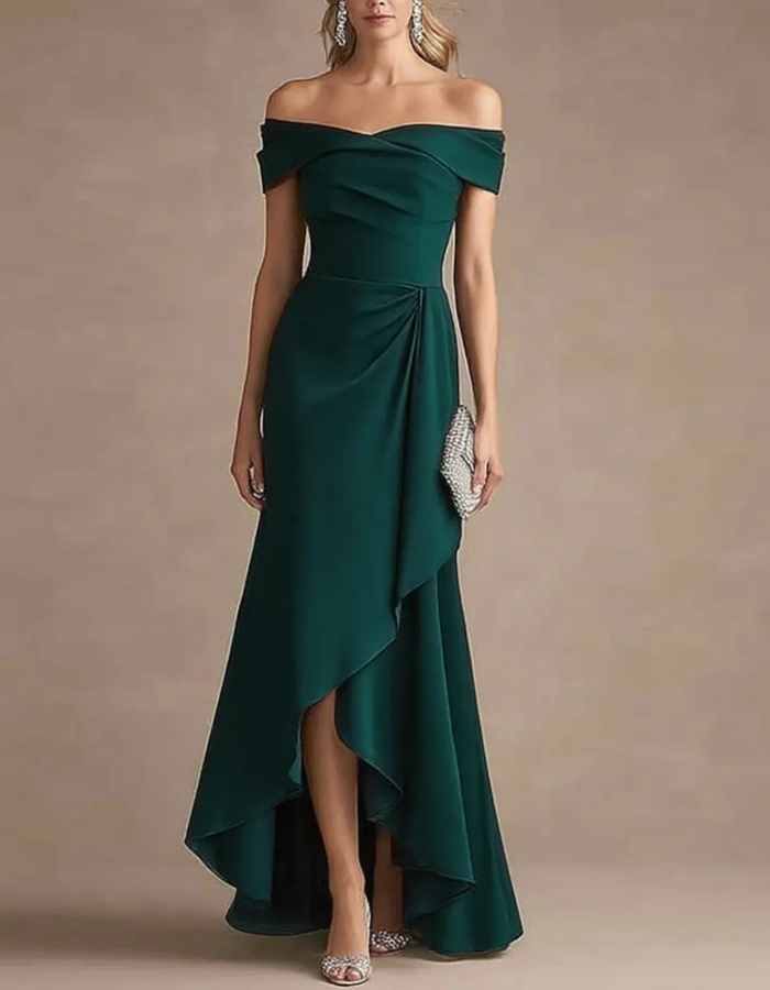 Off-the-shoulder Draped Maxi Dress