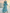 Blue Chiffon V-Neck Printed Maxi Dress