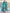 Blue Chiffon V-Neck Printed Maxi Dress