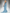 Sky Blue Chiffon One-Shoulder Cape-Sleeve Maxi Dress