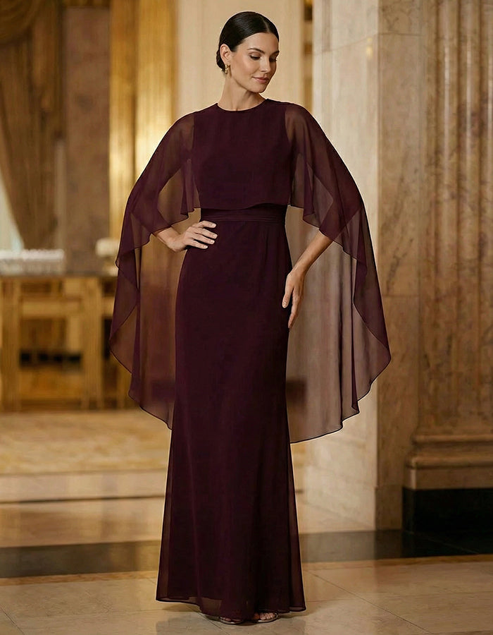 Burgundy Crew Neck Maxi Dress