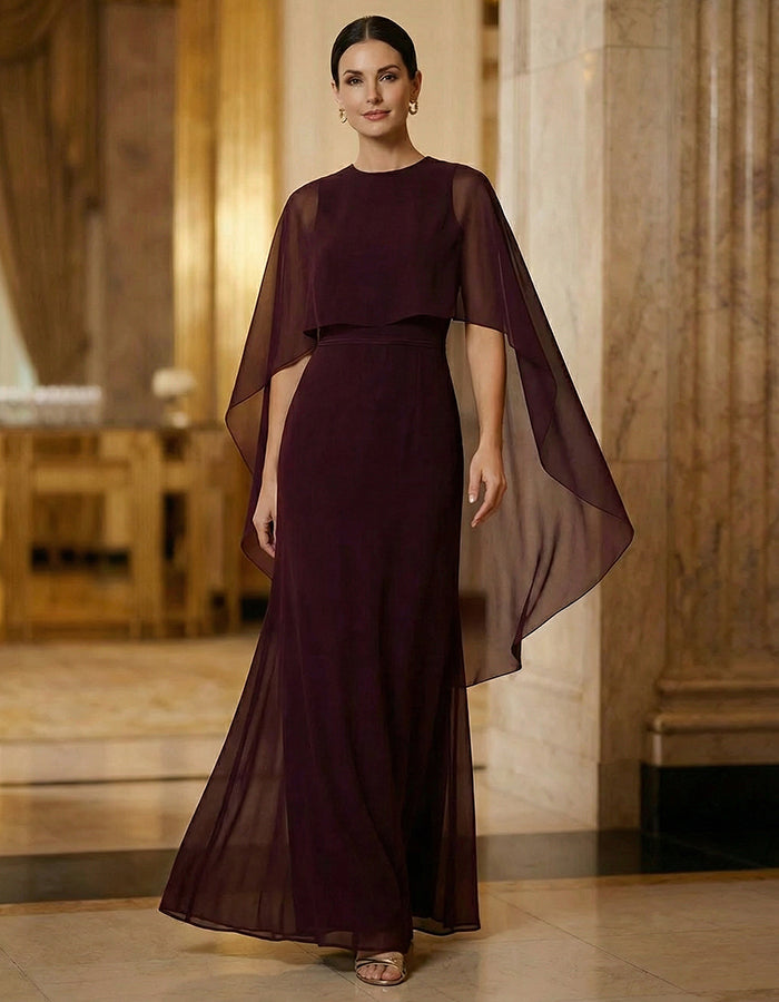 Burgundy Crew Neck Maxi Dress