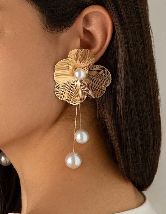 Pendientes de flor de ginkgo en 3D