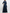 Navy Blue Satin Mid-Length Sleeve Belted Shirt Maxi Dress
