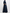 Navy Blue Satin Mid-Length Sleeve Belted Shirt Maxi Dress