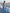 Sky Blue Openwork Pleated Chiffon Maxi Dress