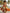 Orange Tropical Plant Print V-neck Chiffon Maxi Dress