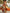 Orange Tropical Plant Print V-neck Chiffon Maxi Dress