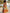 Orange Tropical Plant Print V-neck Chiffon Maxi Dress