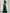 Dark Green Chiffon Draped Neckline Fitted Waist Maxi Dress