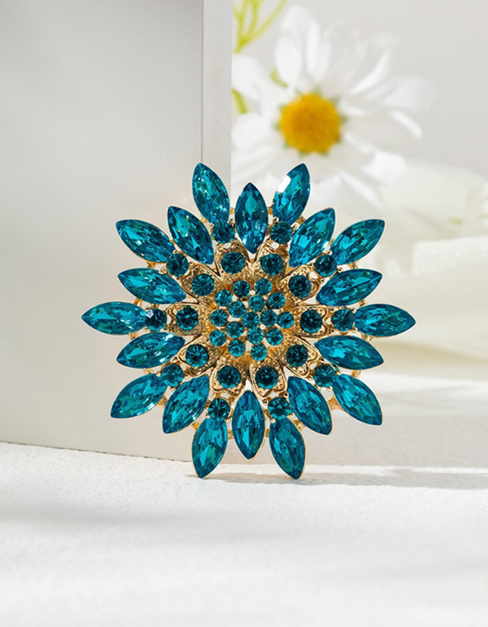 Sunflower Crystal Brooch