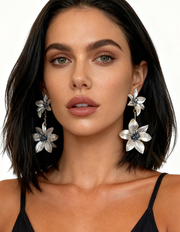 Pendientes de flores de retazos