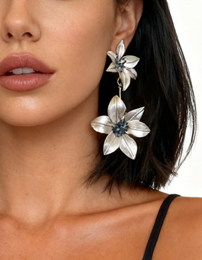 Pendientes de flores de retazos