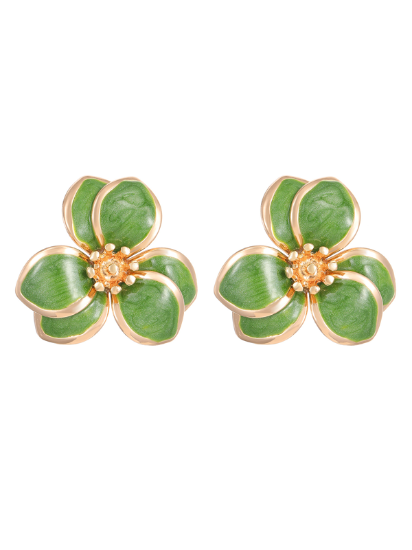 Colorful Oil-drop Flower Earrings