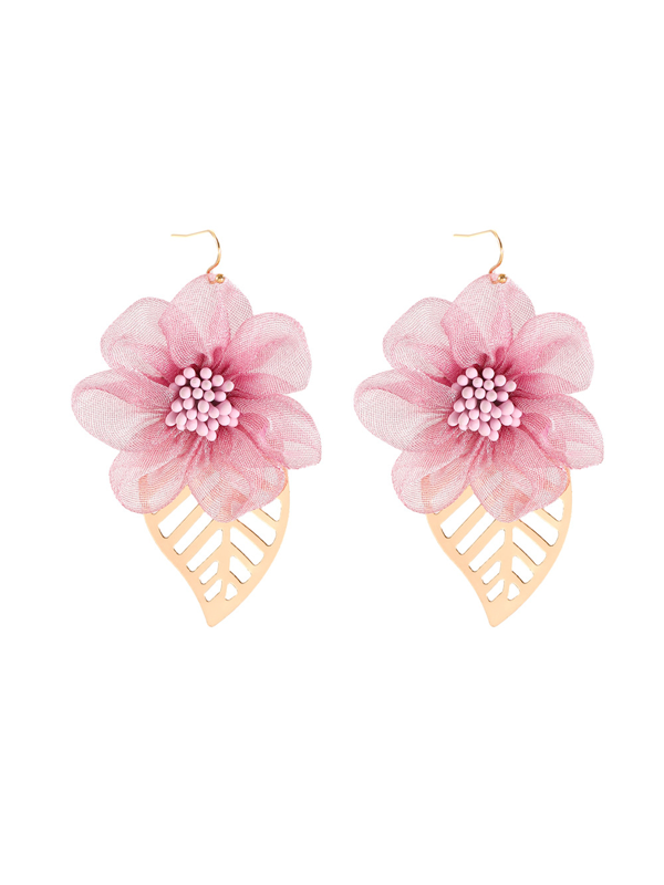 Pendientes de flor y hoja