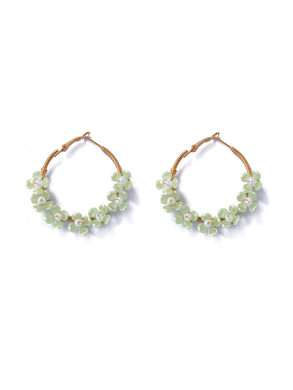 Pendientes largos tipo patchwork con nariz de cerdo geométrica