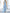 Sky Blue One-Shoulder High-Neck Ruched Chiffon Maxi Dress