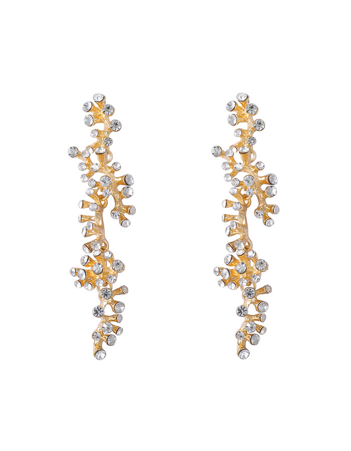 Alloy Full Diamond Waterfall Style Long Pendant Earrings