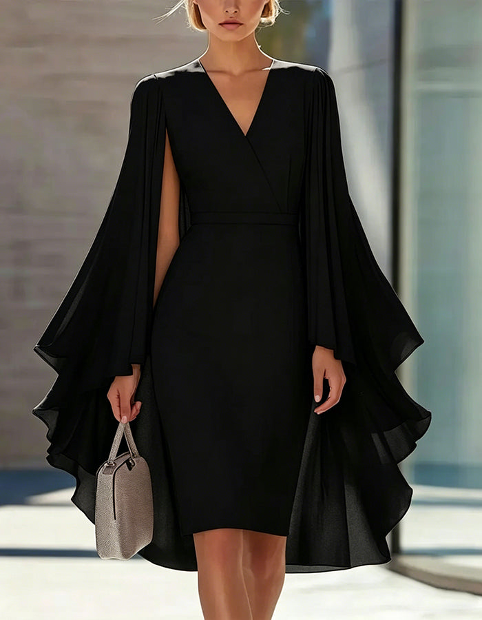 Minivestido Rosa de Estilo Capa con Ajuste en la Cintura