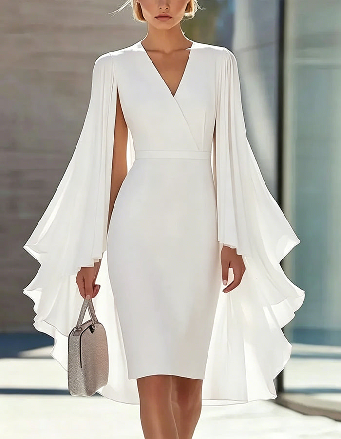 Minivestido Rosa de Estilo Capa con Ajuste en la Cintura