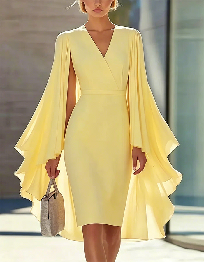Minivestido Rosa de Estilo Capa con Ajuste en la Cintura