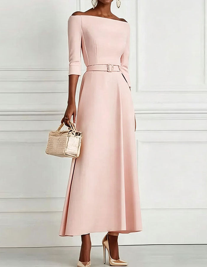 Off Shoulder Tights Midi Dress