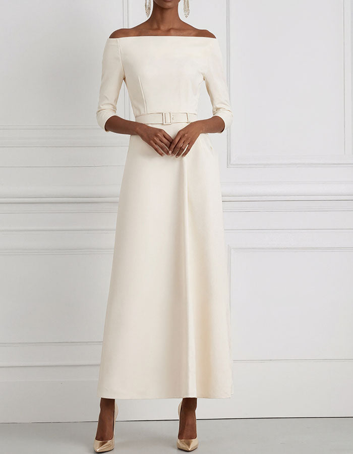 Off Shoulder Tights Midi Dress