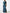 Lake Blue Satin Asymmetrical Neckline Maxi Dress