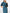 Lake Blue Satin Asymmetrical Neckline Maxi Dress