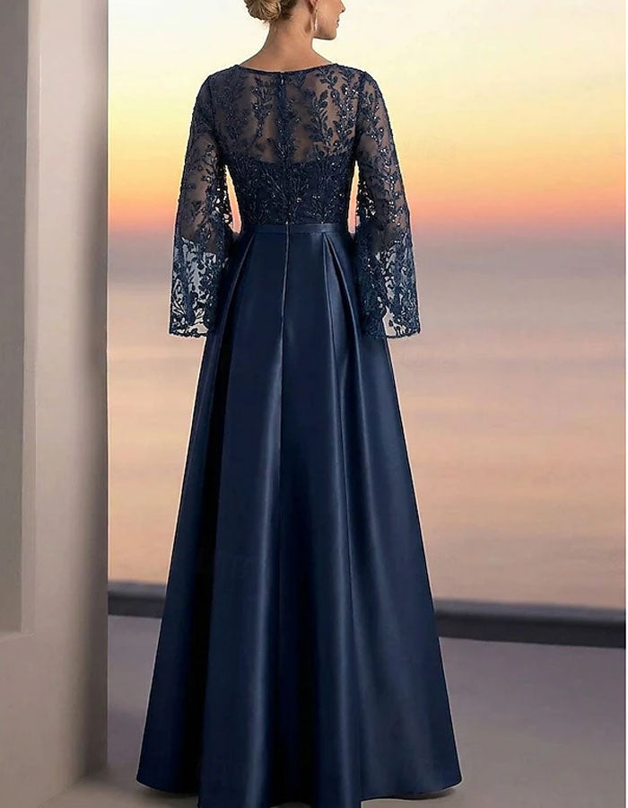Solid Color Satin Gold Sequins Maxi Dress