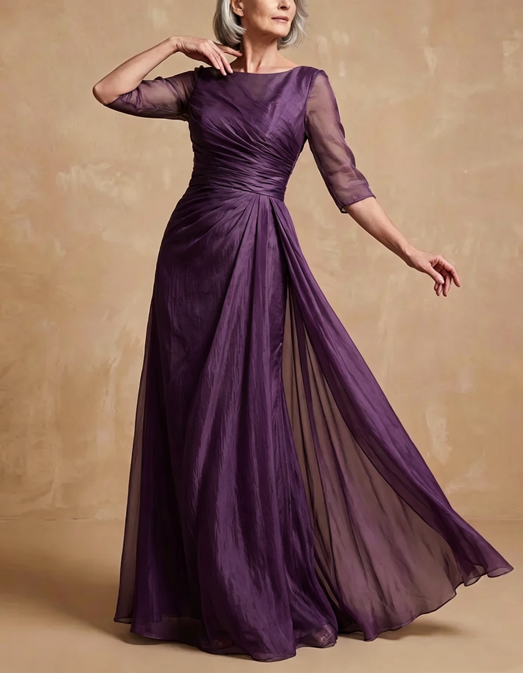 Olive Green Textured Chiffon Waist Cinching Maxi Dress