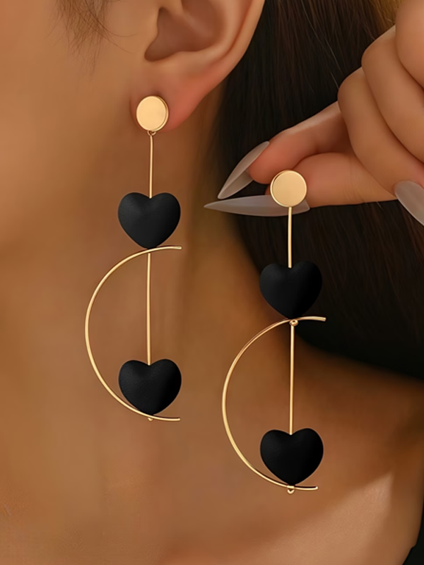 Elegant Heart-shaped Earrings
