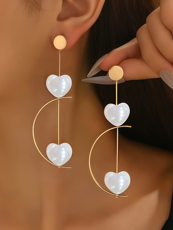 Elegant Heart-shaped Earrings