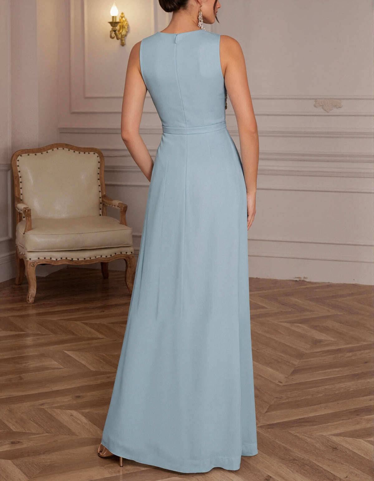 Sky Blue Sleeveless Maxi Dress