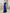 Royal Blue Crossover V-Neck Ruffled Sleeves Sequined Waist Chiffon Maxi Dress