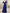 Royal Blue Crossover V-Neck Ruffled Sleeves Sequined Waist Chiffon Maxi Dress