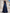 Navy Blue Chiffon Floral Print Crew Neck Maxi Dress