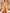 Light Orange One Shoulder 3D Floral Chiffon Slit Maxi Dress