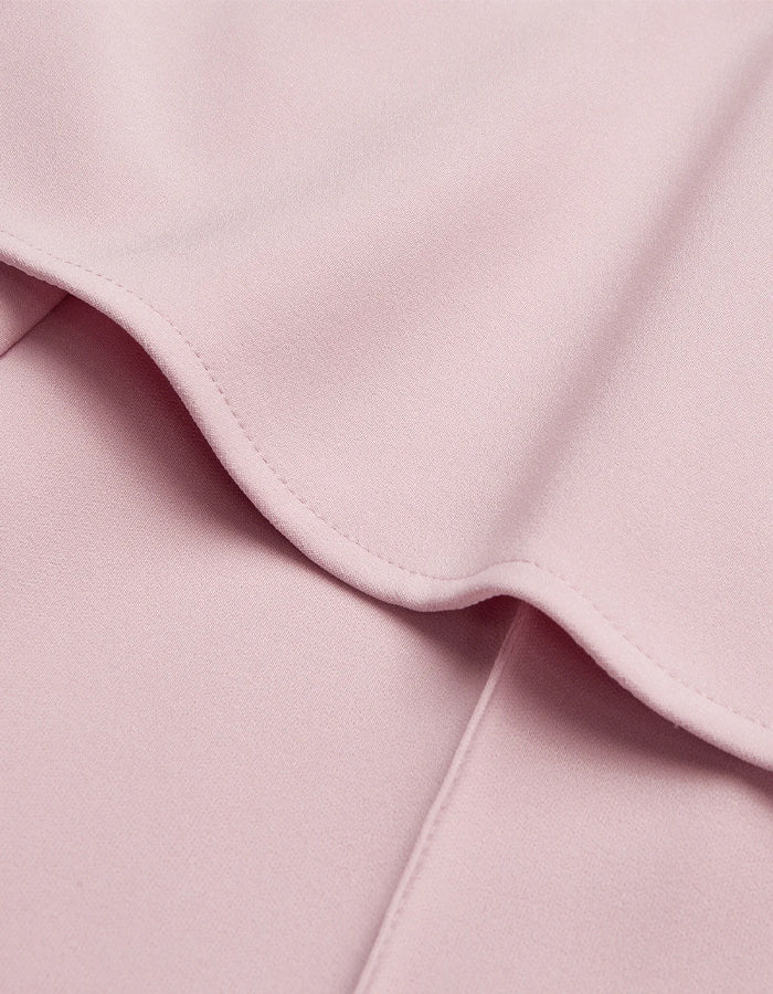 Pink Asymmetrical One Shoulder Ruffled High Waisted Wide Leg Jumpsuit