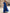 Royal Blue Pleated Chiffon One Shoulder Ruffle Maxi Dress