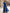 Royal Blue Pleated Chiffon One Shoulder Ruffle Maxi Dress